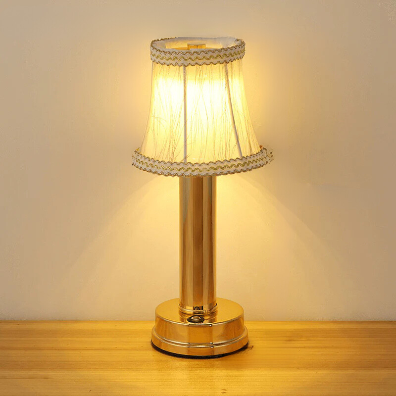 VelloGlow | Kabellose LED-Tischlampe mit Stoffschirm