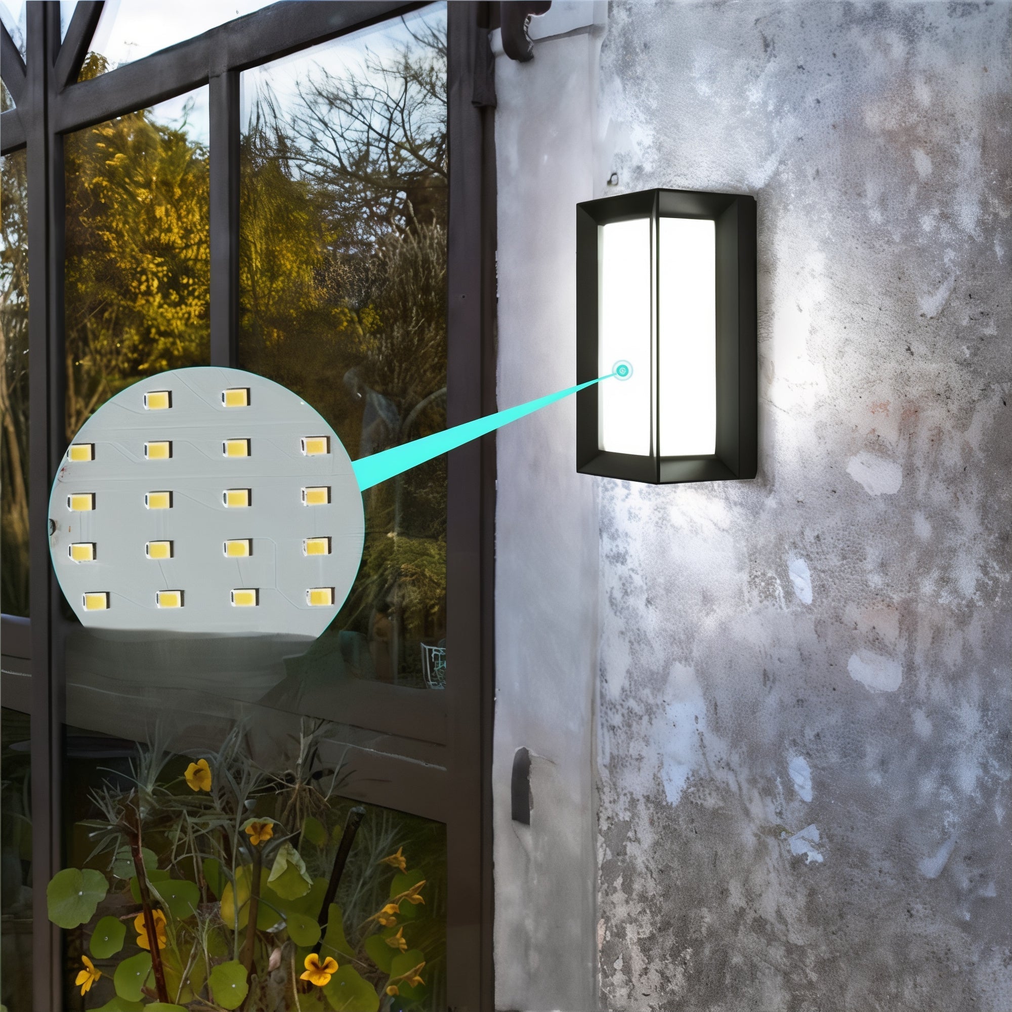 NoirArc | LED Außenwandleuchte in Schwarz