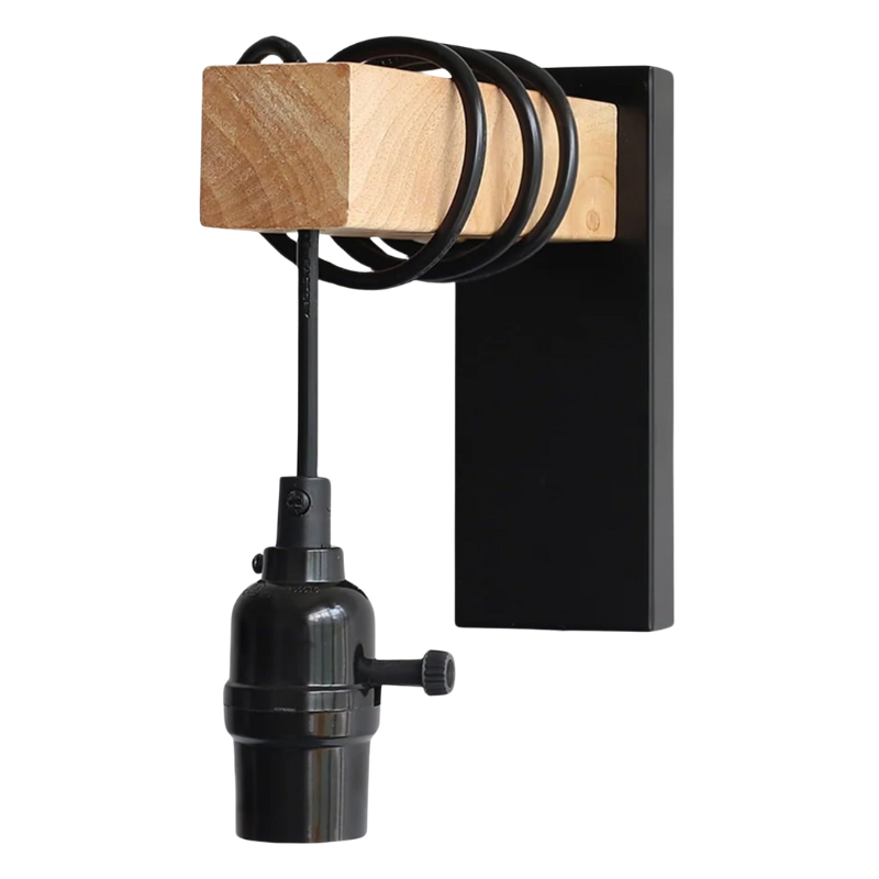 OakForge | Wandleuchte aus Holz & Metall