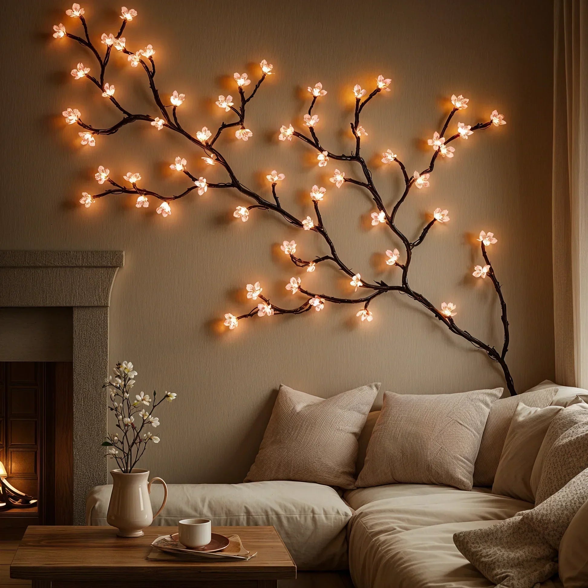 Florka LED Kirschblüten-Lichterkette als stimmungsvolle Gartendeko im Sommer
