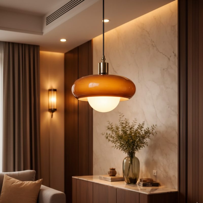 CoffeeGlow | Bauhaus Pendelleuchte in Kaffeefarben
