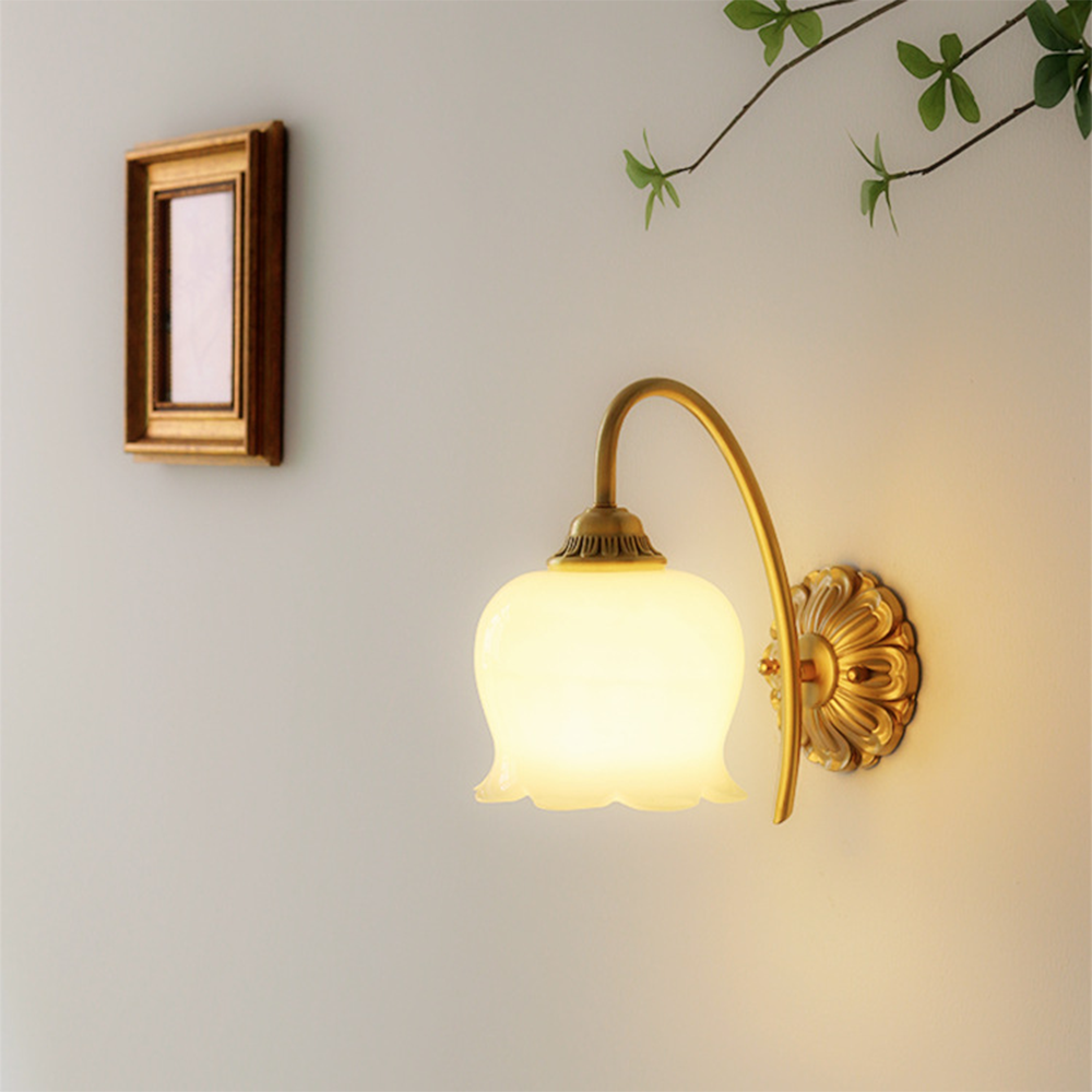 CuproLux | Wandleuchte mit Kupferrahmen & Glasschirm