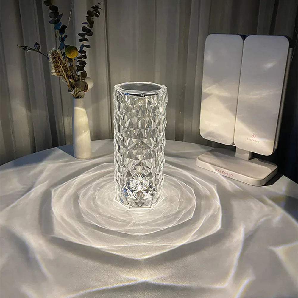 Kristalux | Kabellose Diamant-Tischleuchte mit Touch-Dimmer