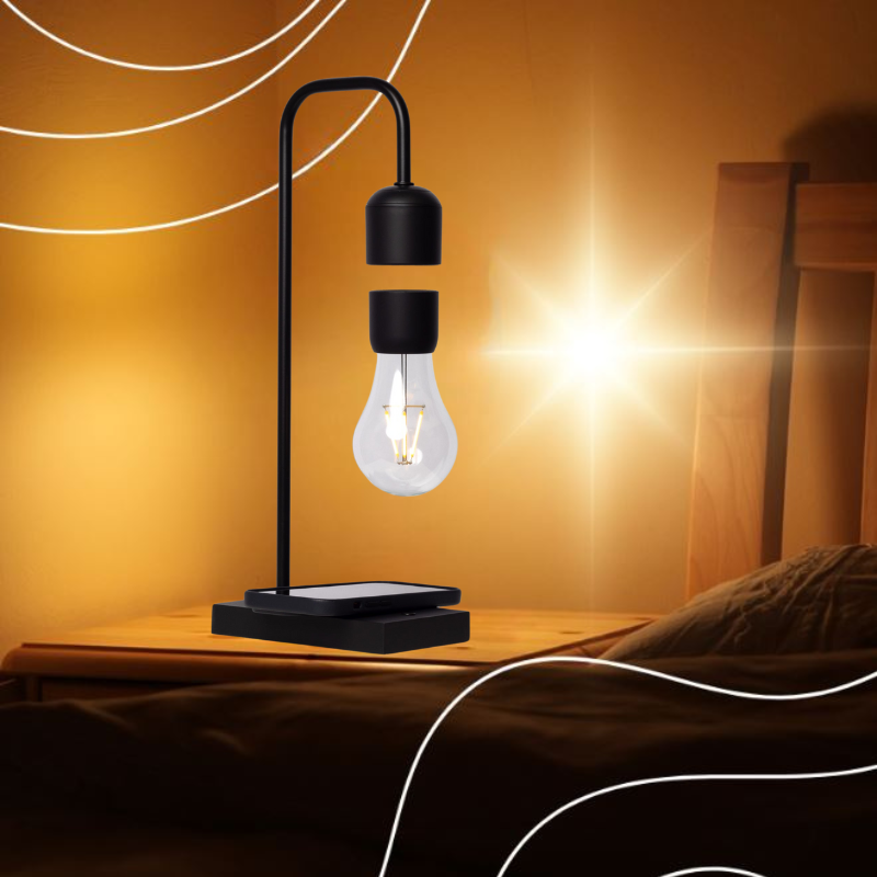 LeviLume | Schwebende LED-Lampe mit Wireless-Ladestation