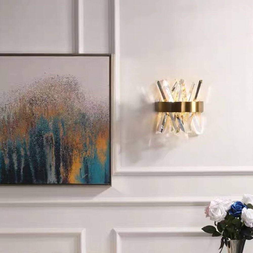 YaraPoint | LED-Wandleuchte mit Gold-Finish & Kristall