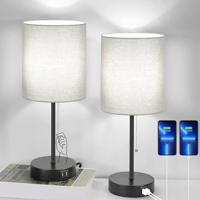 LinoDuo | Tischlampen-Set mit USB-Anschluss