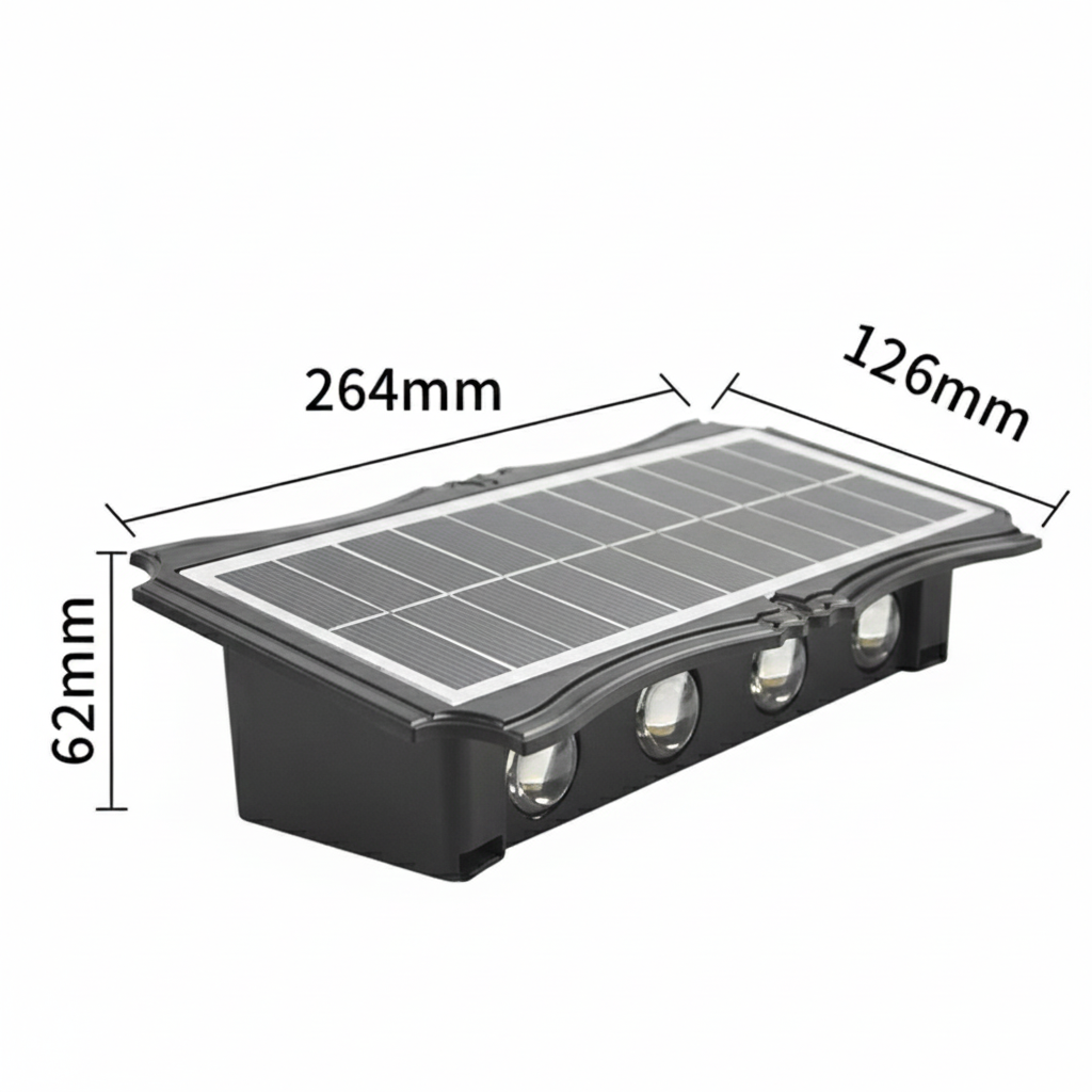 SunGlow Edge | Solar Wandleuchte mit warmweißem Licht
