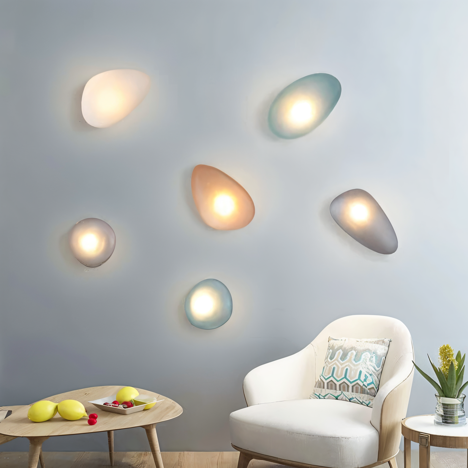 PebbleGlow | Minimalistische LED-Wandleuchte aus Glas