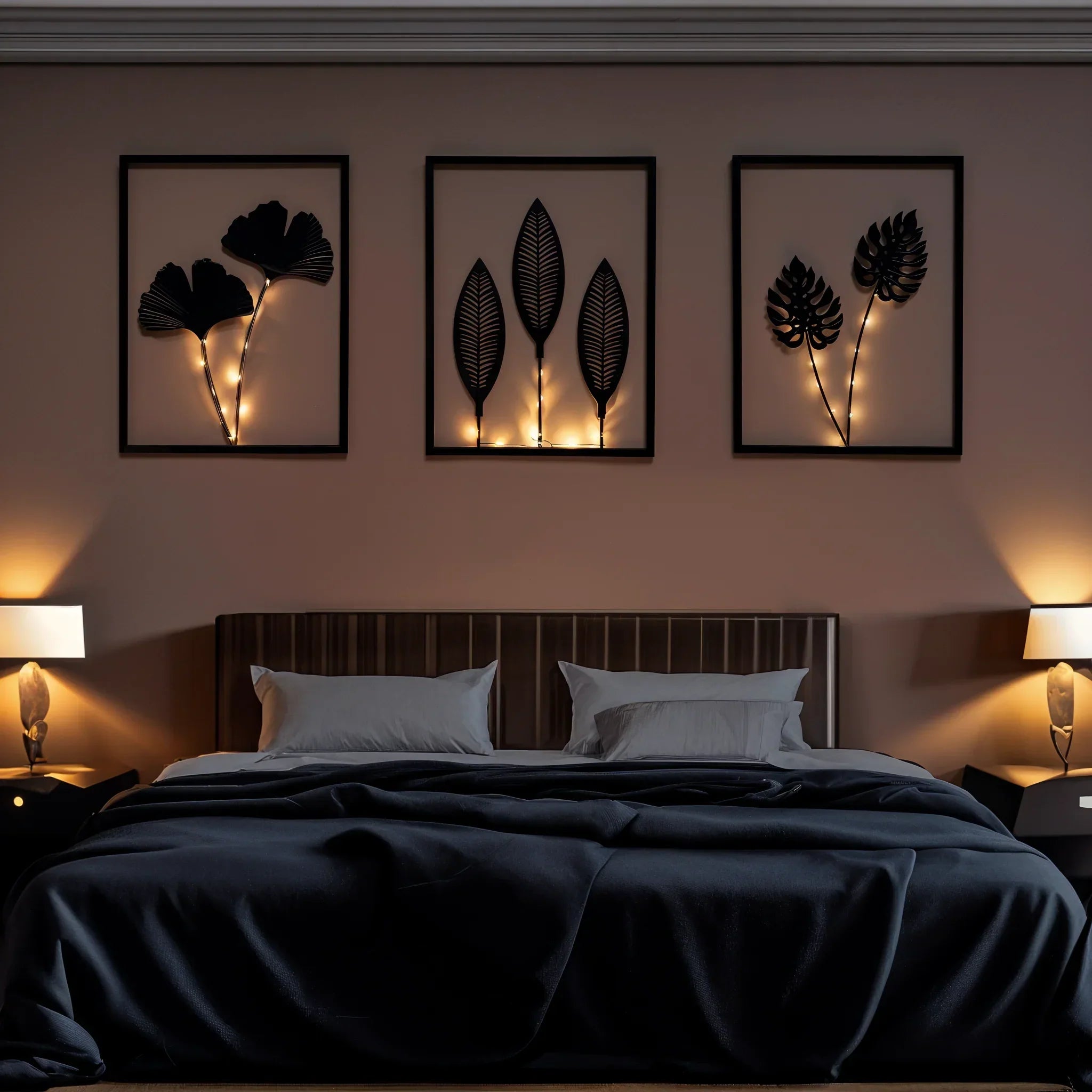 FoliaGlow | LED-Lichtrahmen Set mit Blattdesign