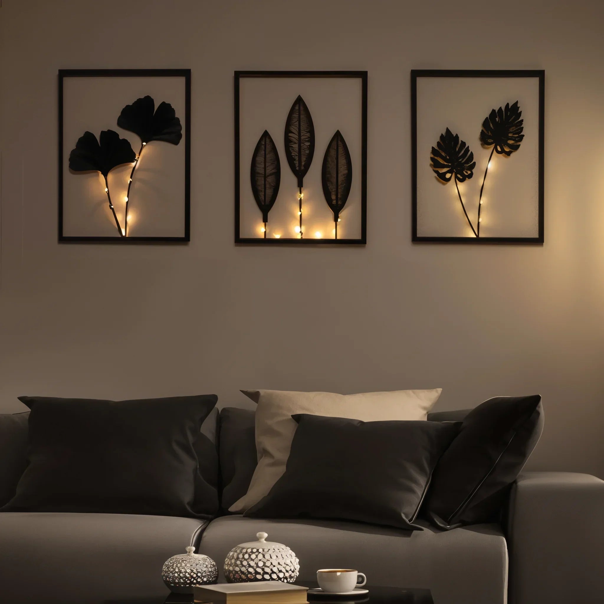 FoliaGlow | LED-Lichtrahmen Set mit Blattdesign