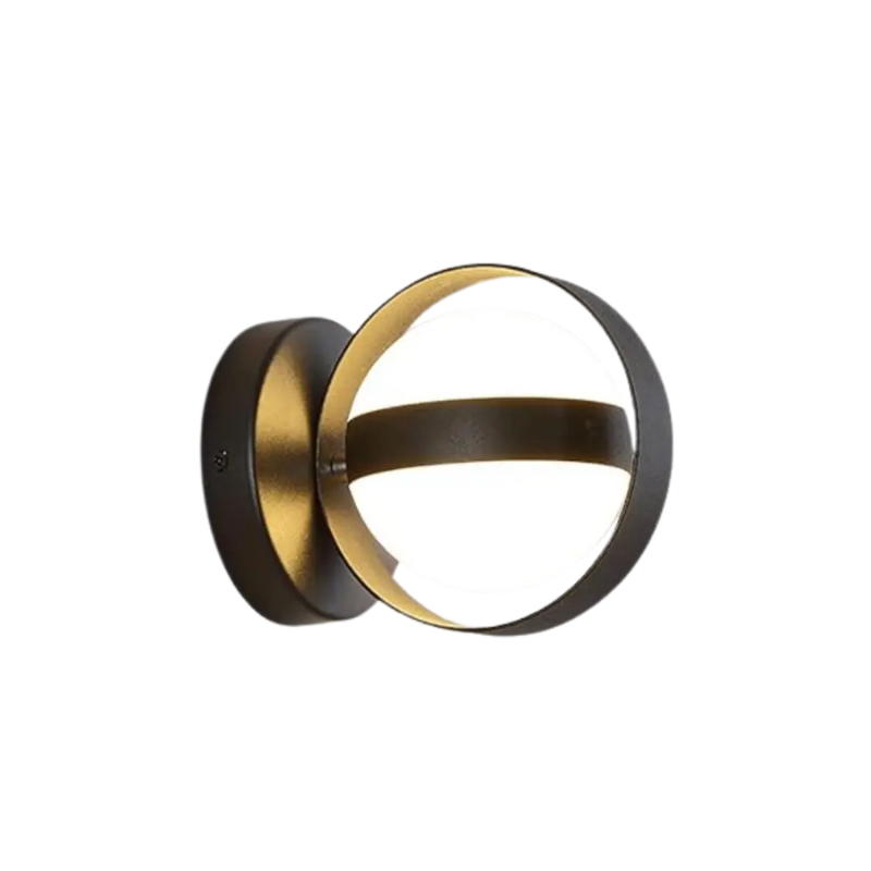 Noctis | Runde LED-Wandleuchte in Schwarz & Gold