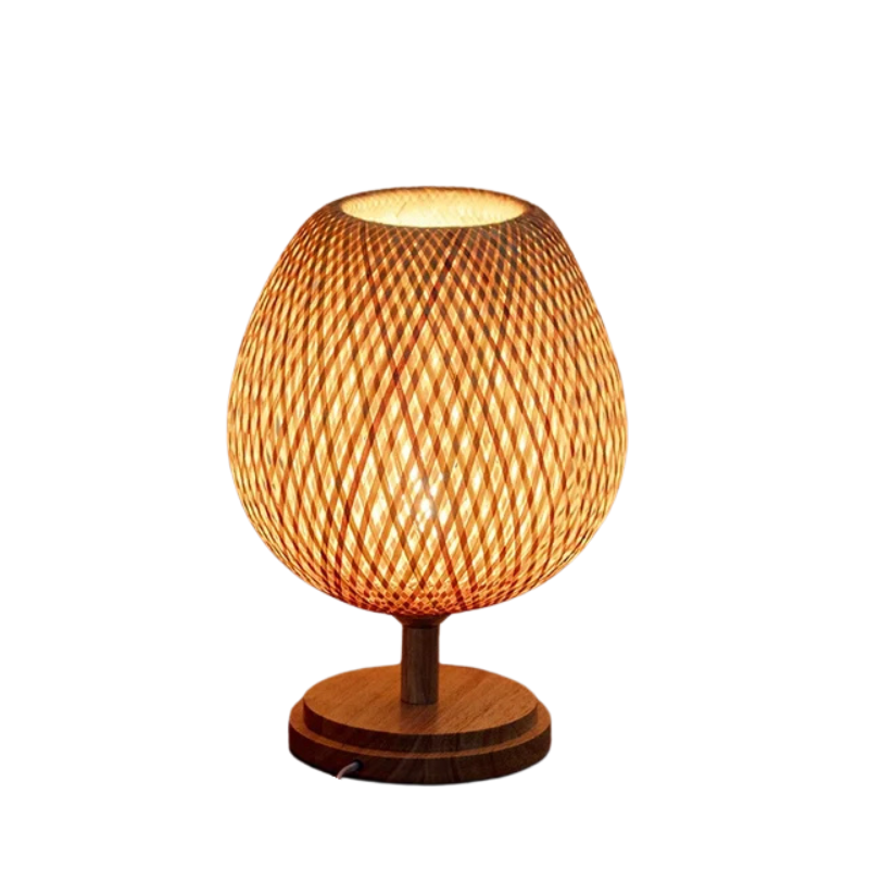CasaBamboo | Vintage Bambus-Tischlampe für Wohnzimmer