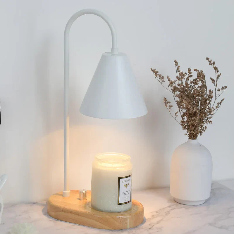 AromaGlow | Wachsschmelzlampe aus Eichenholz mit Dimmfunktion