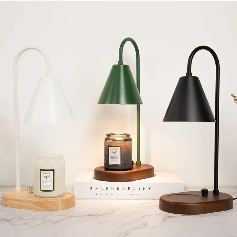 AromaGlow | Wachsschmelzlampe aus Eichenholz mit Dimmfunktion