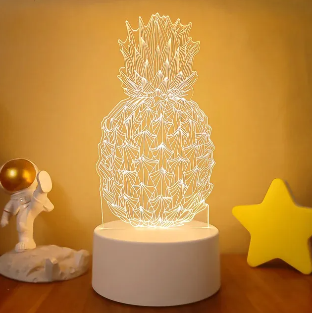AnanasGlow | 3D-Ananas LED-Nachtlicht