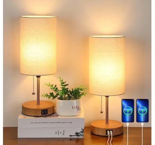 LinoDuo | Tischlampen-Set mit USB-Anschluss
